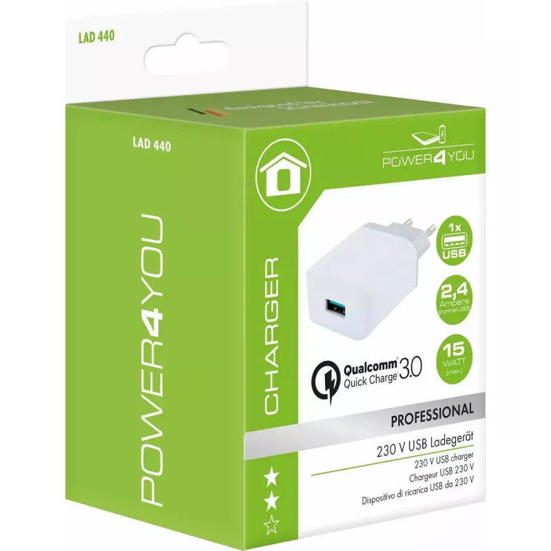 Cargador Schwaiger LAD440 532 carga rápida AC para interiores para dispositivos digitales