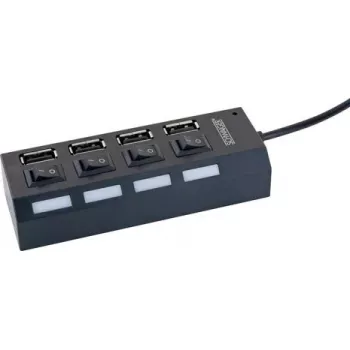 Hub USB Schwaiger UH4013 2.0 480 Mbit/s negro
