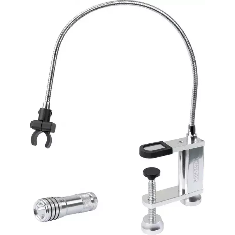Lámpara para parrilla Schwaiger GLED0030 negro plata aluminio goma batería 0,5 W