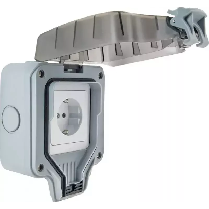 Toma de corriente Schwaiger SOAD0100 gris IP66 230V 16A