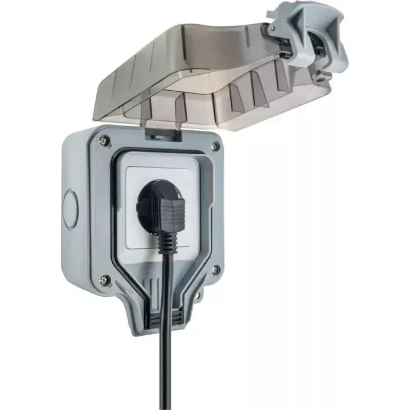 Toma de corriente Schwaiger SOAD0100 gris IP66 230V 16A