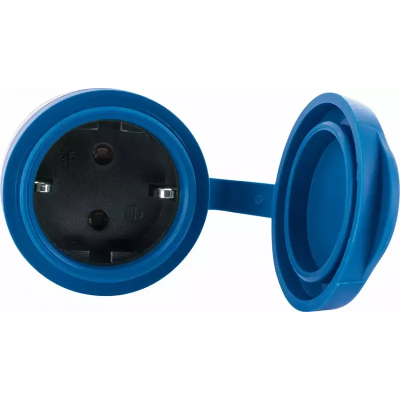 Toma de corriente Schwaiger SOAW0044 azul gris IP44 230V 16A