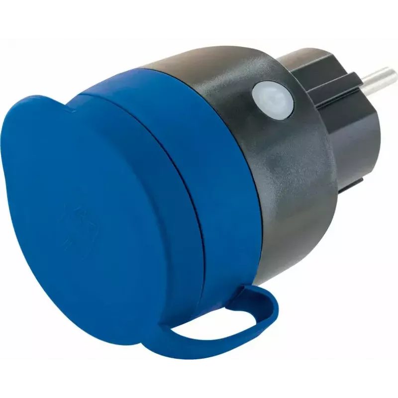 Toma de corriente Schwaiger SOAW0044 azul gris IP44 230V 16A