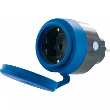 Toma de corriente Schwaiger SOAW0044 azul gris IP44 230V 16A
