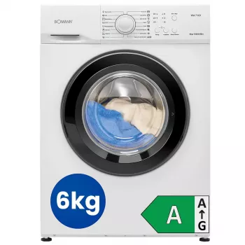 Lavadora de carga frontal BOMANN WA7161 — 6 kg, 1000 rpm, clase A, blanca