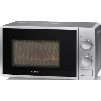 Microondas de sobremesa Clatronic Bomann MW 6014 CB — 20 L, 700 W, mando giratorio, plata