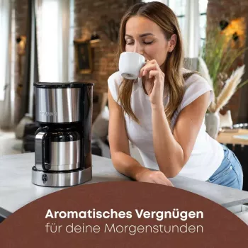 Cafetera de filtro BOMANN KA6066CB depósito de agua de 1,2 l, 10 tazas, negra y acero inoxidable
