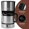 Cafetera de filtro BOMANN KA6066CB depósito de agua de 1,2 l, 10 tazas, negra y acero inoxidable