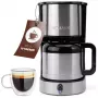 Cafetera de filtro BOMANN KA6066CB depósito de agua de 1,2 l, 10 tazas, negra y acero inoxidable