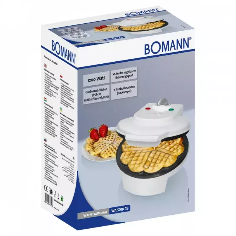 Gofrera Bomann WA 5018 CB 1 gofre 1200 W blanca