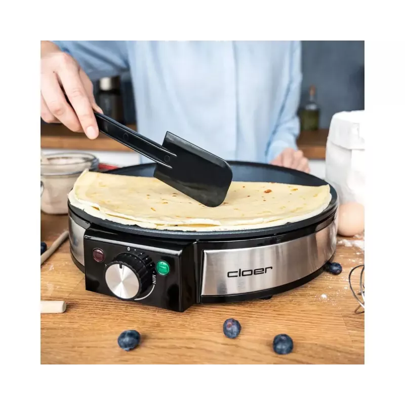 Crepera Cloer 6630 2 crepes negra acero inoxidable 30 cm