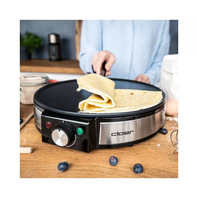 Crepera Cloer 6630 2 crepes negra acero inoxidable 30 cm