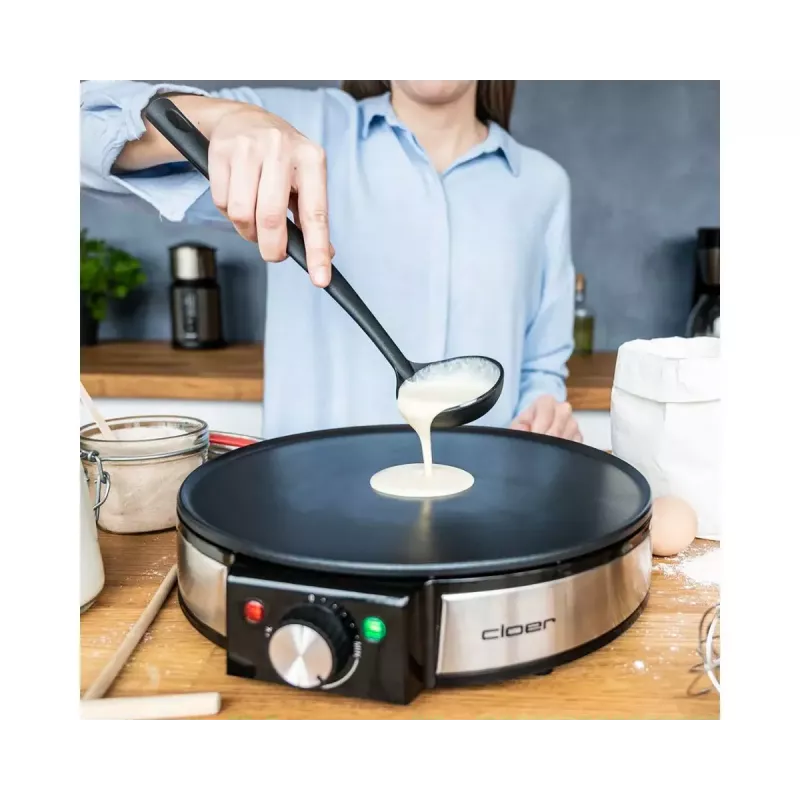 Crepera Cloer 6630 2 crepes negra acero inoxidable 30 cm