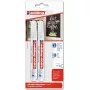 Rotulador de tiza Edding 2 4095 White — rotulador de tiza líquida recargable, tinta blanca, punta redonda fina