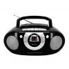 Sistema estéreo portátil Soundmaster SCD5100SW — sintonizador FM analógico 87,5–108 MHz, reproductor CD/MP3, 1 W RMS, indicador LED, negro