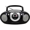 Sistema estéreo portátil Soundmaster SCD5100SW — sintonizador FM analógico 87,5–108 MHz, reproductor CD/MP3, 1 W RMS, indicador LED, negro