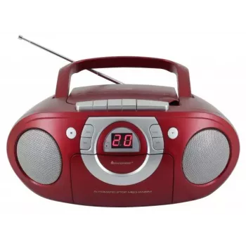 Sistema estéreo portátil Soundmaster SCD5100RO — CD/radio/USB? (gris, rojo)