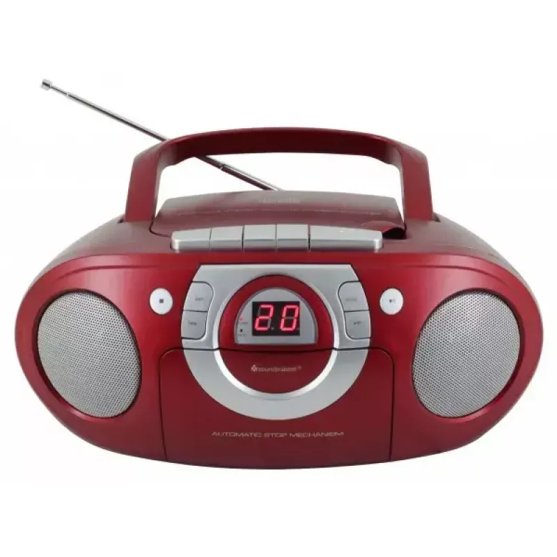 Sistema estéreo portátil Soundmaster SCD5100RO — CD/radio/USB? (gris, rojo)