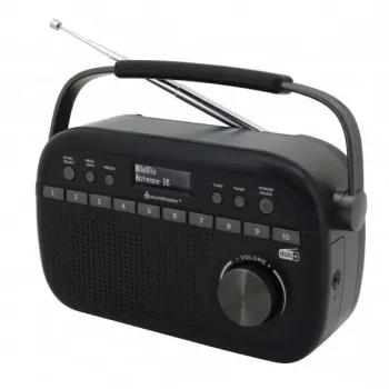 Radio portátil Soundmaster DAB280 — DAB+, FM, analógica y digital, 1,2 W, negra, alimentación por red/pilas