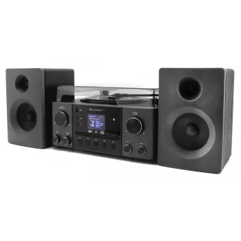 Sistema de audio para el hogar Soundmaster MCD1950SW — 20 W RMS, DAB+/FM, reproducción CD/MP3, AUX de 3,5 mm, alimentación por red (negro)