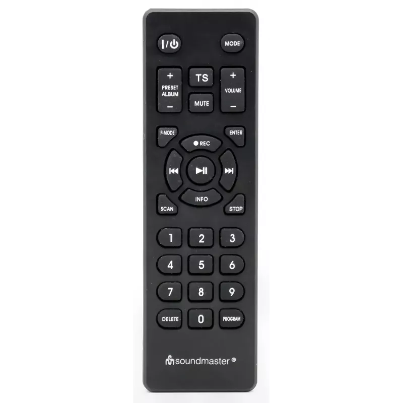 Sistema de audio para el hogar Soundmaster MCD1950SW — 20 W RMS, DAB+/FM, reproducción CD/MP3, AUX de 3,5 mm, alimentación por red (negro)