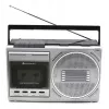Reproductor de casetes portátil Soundmaster RR20SI — radio FM/MW/KW, 3 W RMS, auriculares de 3,5 mm, negro/plata