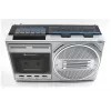 Reproductor de casetes portátil Soundmaster RR20SI — radio FM/MW/KW, 3 W RMS, auriculares de 3,5 mm, negro/plata