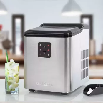 Máquina de hielo ProfiCook PC-EWB 1253 — 12 kg/24h, depósito de 1,5 L, 2 tamaños de cubito, 120 W, negro/gris