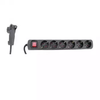 Alargador de corriente REV 12626514 2 m 6 tomas de CA interior negro