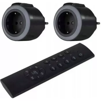 Set de interruptor inalámbrico de pared REV 0085520503, 2 canales más 1, antracita
