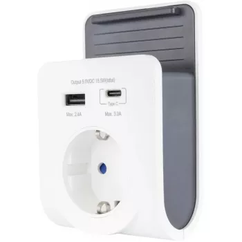 Cargador USB REV con toma de 240 V, USB-A y USB-C, modelo 0020770112