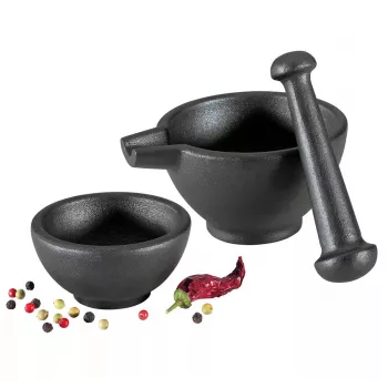 Set de mortero Zassenhaus, 3 piezas, hierro fundido