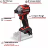 Atornillador de impacto a batería EINHELL TP-CI 18/250-C Li BL, 18 V, sin escobillas – carcasa (sin batería/cargador)