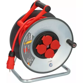 Regleta de enchufes Brennenstuhl SC 3210 4 salidas AC 3000 W Negro Rojo Plata