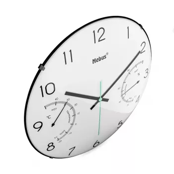 Reloj de cuarzo Mebus 16106 redondo negro blanco