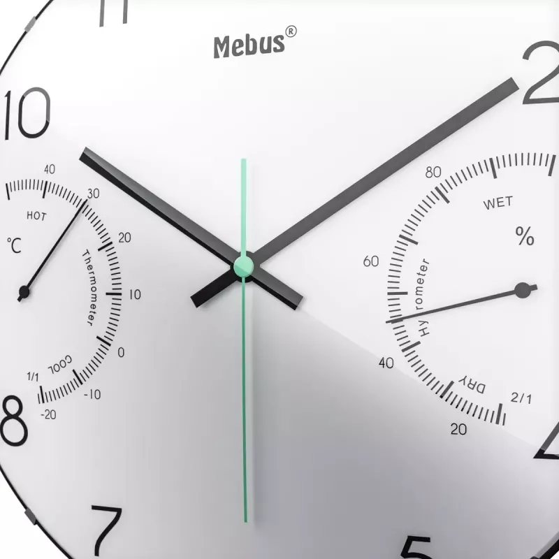 Reloj de cuarzo Mebus 16106 redondo negro blanco