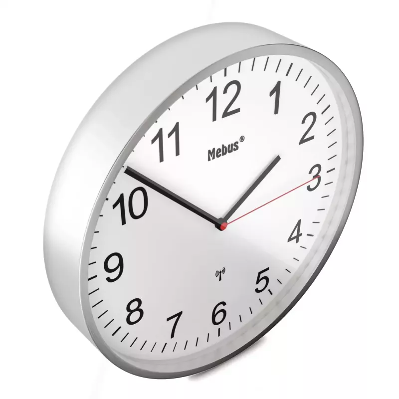Reloj mecánico Mebus 19411 pared/mesa redondo blanco