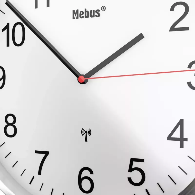 Reloj mecánico Mebus 19411 pared/mesa redondo blanco