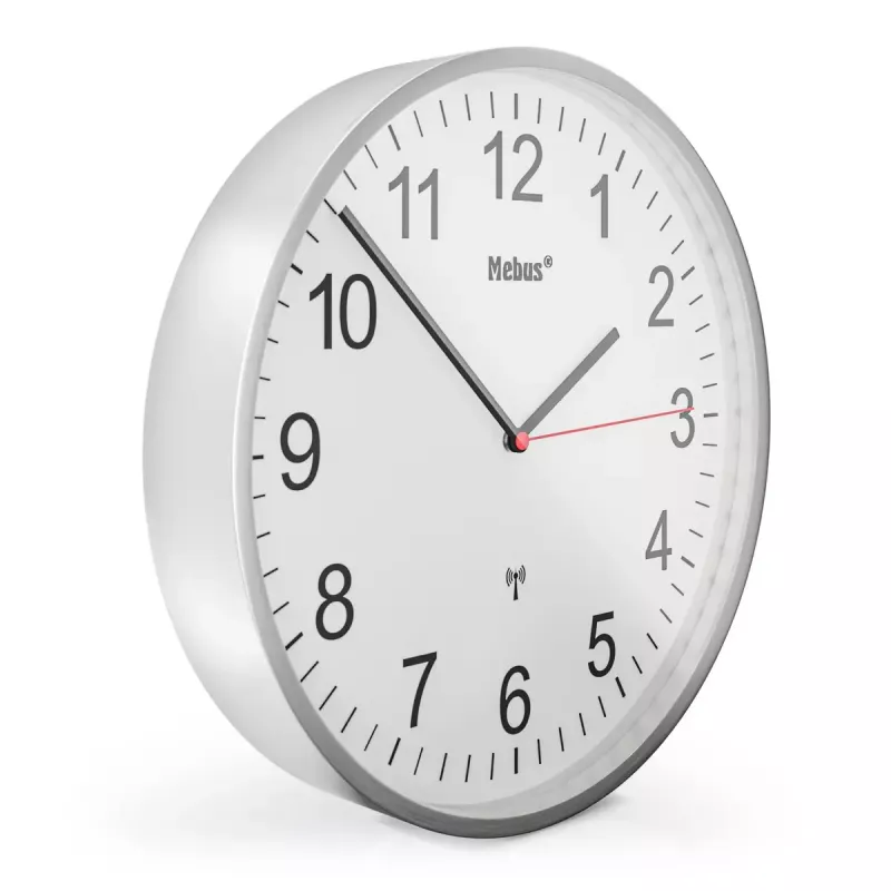 Reloj mecánico Mebus 19411 pared/mesa redondo blanco