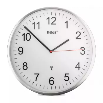 Reloj mecánico Mebus 19411 pared/mesa redondo blanco