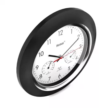 Reloj digital Mebus 19453 redondo negro blanco pila AA
