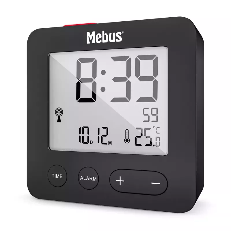 Despertador digital Mebus 25801 negro esférico pila AAA