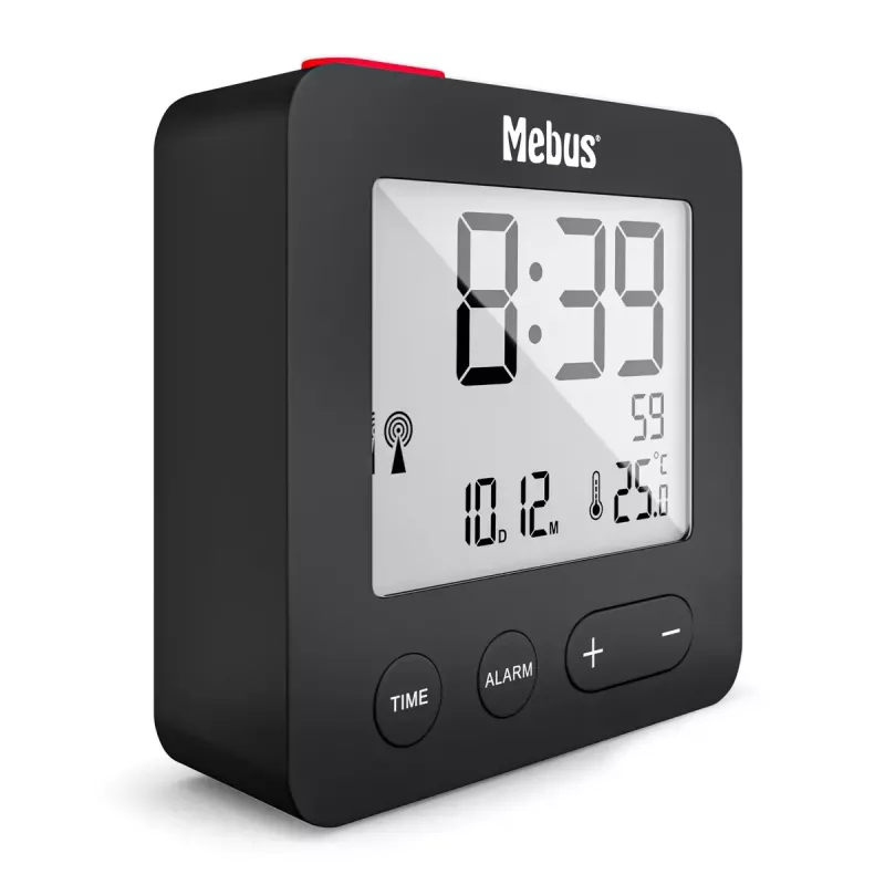 Despertador digital Mebus 25801 negro esférico pila AAA