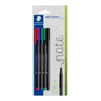 Rotulador de punta fina Staedtler 334-S BK4 Ultra Fine negro azul verde rojo 4 uds.