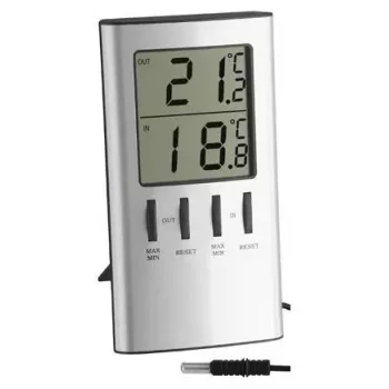 Termómetro ambiental electrónico TFA-Dostmann 30.1027 interior plata °C