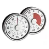 TFA-Dostmann 38.1028.10 Puck reloj de cocina analógico, negro/plata