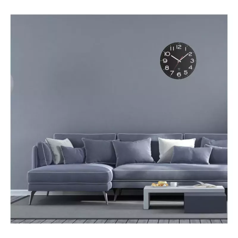 Reloj de pared radiocontrolado analógico TFA-Dostmann 310 mm negro