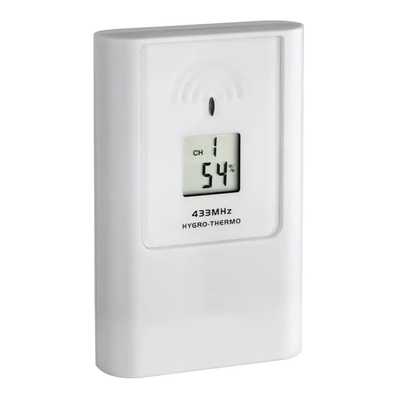 Estación meteorológica interior/exterior tfa dostmann Casa White LCD a pilas — inalámbrica 0,433 GHz, AA 1,5 V, 141×100×48 mm