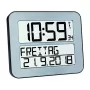 Despertador digital TFA 60.4512.54 — rectangular plata, pila AA, carcasa de plástico, 30×212×258 mm