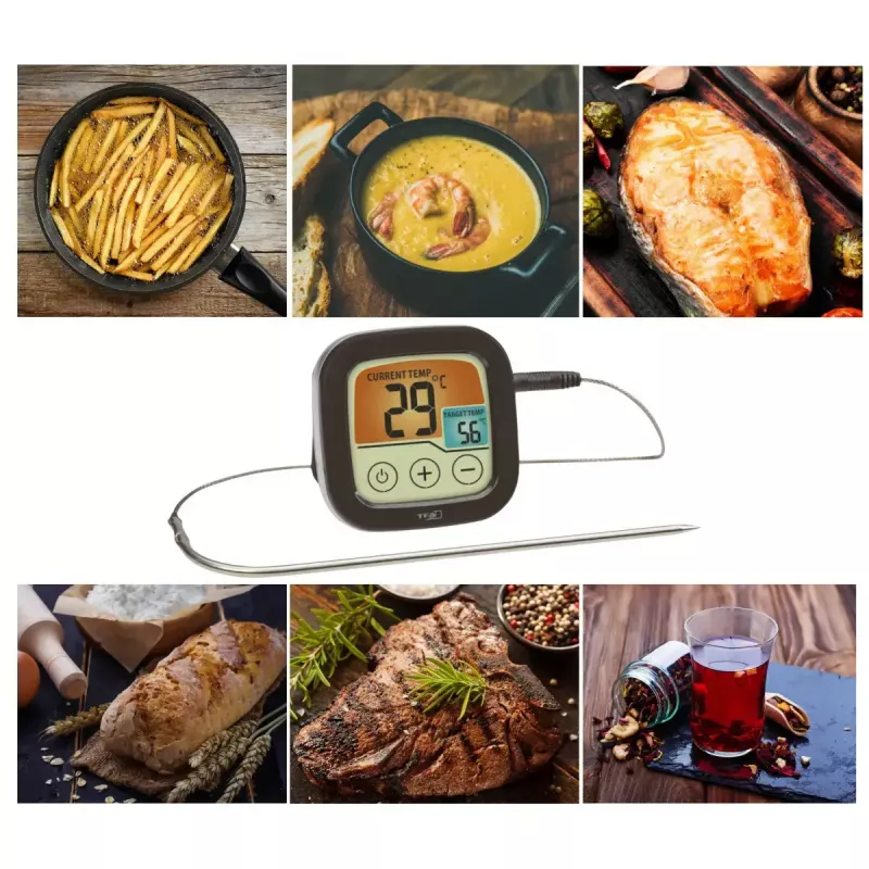 Termómetro digital para carne BBQ tfa dostmann 14.1509.01 — pila AAA, 72×72×25 mm